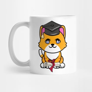 Cute orange cat is a graduate Mug